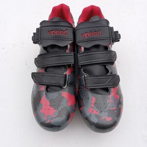 Speed Road Cycling Shoes Red/Black Camouflage Cleats Bike Men's Size EUR44